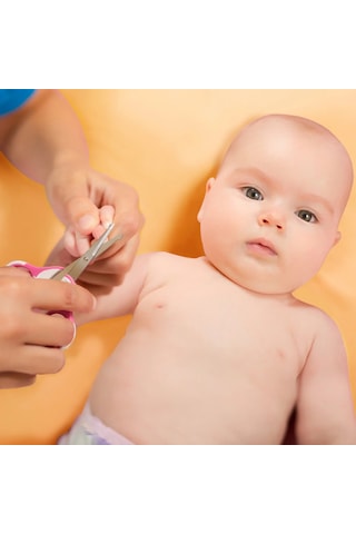 Babyjem Bebek Tırnak Makası 0-12 Ay Yuvarlak Uçlu Eğimli Paslanmaz Çelik Bıçak Koruyucu Kılıflı