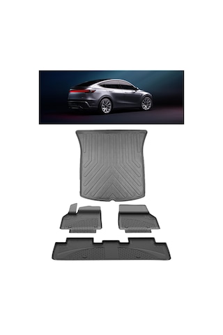 Sahler Premıum Tesla Model Y Juniper 2025 Ve Sonrası 4.5d Paspas 3d Rizline Bagaj Havuzu Set