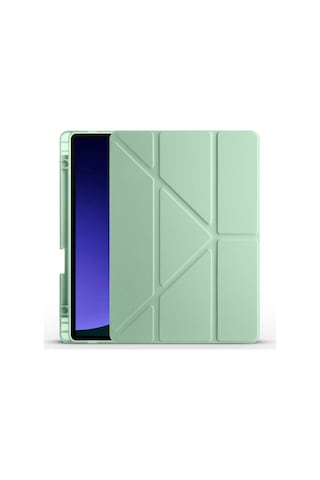 Goocamp Galaxy Tab S9 Fe Kılıf Uyumlu Tri Folding Kalem Bölmeli Standlı Kılıf-açık Tablet Kılıfı