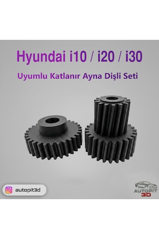 Hyundai İ10 / İ20 / İ30 Uyumlu Katlanır Ayna Dişli Seti
