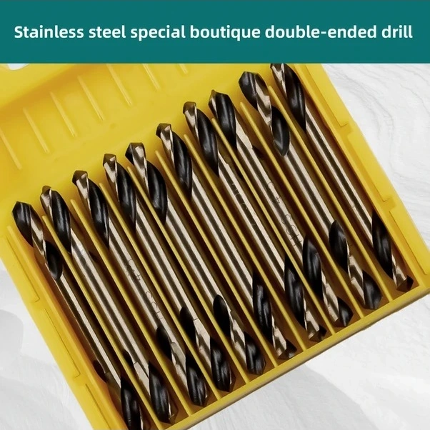 Trendooze Sunshine022 10lu Çift Uçlu Kobalt Metal Matkap Ucu Seti 4.0mm Yüksek Hız Paslanmaz Çelik