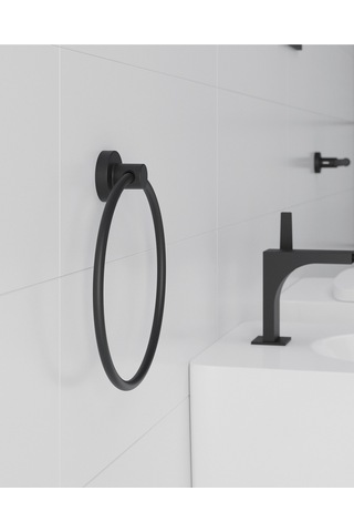 Tecno Black Havluluk, Yuvarlak, 21 Cm - Mat Siyah Mat Siyah