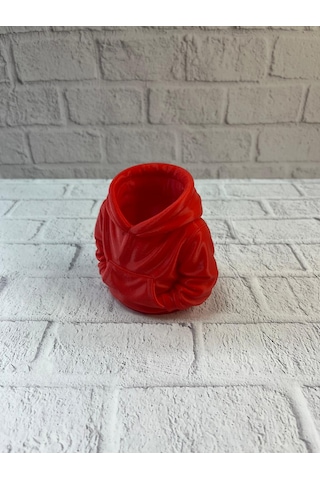 Kırmızı Hoodie Kalemlik 10x10 Cm Masa Üstü Düzenleyici