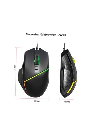 Geeksen Oyuncu Klavye Ve Fare Seti - 35 Tuşlu Tek El Klavye Rgb Işıklı, 4 Seviye Dpı Ayarlı 6400dpı Oyuncu Fare, Çoklu İşletim Sistemi Desteği Diğer