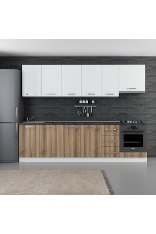 Minar 280 Cm Mutfak Dolabı Beyaz Dore 280-D11 Beyaz