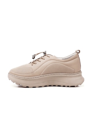Gönderi(R) Gönderi R Lastik Bağcıklı Comfort Dolgu Taban Hakiki Deri Sneaker Nude