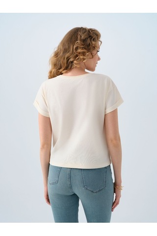 LOFT Regular Fit Kadın Tshirt K.kol Lf2040166 Q1.v1 Ekru