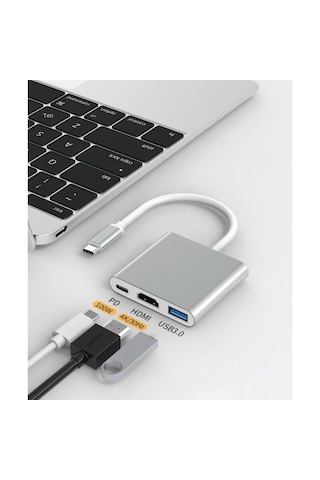 Cr57 Type-c'den Hdmı'a Görüntü Ve Ses Aktarıcı 4k 30hz Usb 3.0 Pd 100w Dönüştürücü Çoğaltıcı