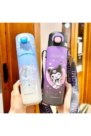 Termos Şişe Sevimli Öğrenci Spor Uygun Büyük Kapasiteli Doğrudan Diğer Siyah Mor