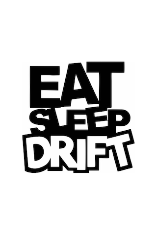 Eat Sleep Drift Araba Sticker Siyah 16x16 Cm