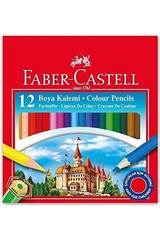Faber Castell Boya Kalemi 12 'li Yarım Boy Karton Kutu