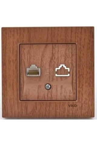 Viko Artline Novella Ceviz Tekli Data Cat-6 İnternet Prizi Çerçeveli