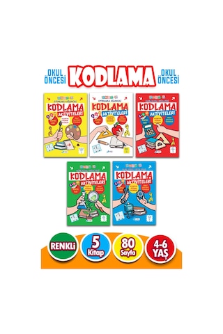 4 - 6 Yaş Oyunlarla Eğlenceli Kodlama Etkinlikleri 5 Kitap