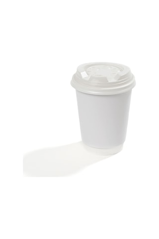 14 Oz Double Wall Karton Bardak Beyaz 500 Adet Şeffaf