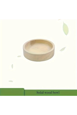 Elmpaly Ahşap Hamster Mama Kabı Su Geçirmez Seramik Besleme Kabı Sku1