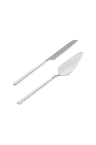 The Mia Bianco Pasta Servis Takımı Gümüş 2 Parça Ckb0249 Gümüş