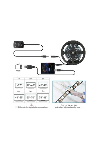 Trendooze Ambilight Ekranlı Otomatik Renkli 3m Led Arka Işıklı Şerit, 30 Led/m