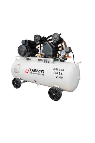 Demr Kompresör Pistonlu 100 LT 2 Kafa 8 Bar 2 HP IDM100 Hava Kompresörü