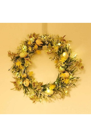 Yunboo Paskalya Işıklı Su Otlu Yumurta Süsü - Plastik Yeşil Bitki Dekorasyonu - Kapı Asmalı Festivite Aksesuarı