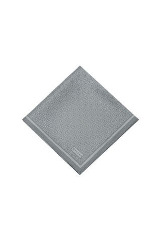 Vakko Twill İpek Eşarp - Helezon Monogram - Gri