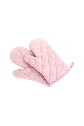 1 Çift Isıya Dayanıklı Kalın Mutfak Eldiveni Pembe Diğer