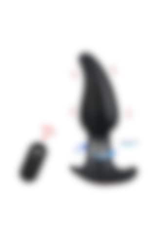 Carmine Wireless Kumandalı 10 Modlu Su Geçirmez Giyilebilir Anal Plug Lüks Vibratör Siyah