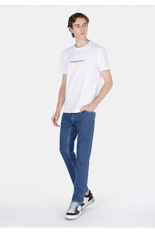 Colin's Colins Regular Fit Yuvarlak Yaka Jakarlı Erkek Beyaz Kısa Kol Tişört Cl1072067 Cl1072067 Q1.v1 Wht Beyaz