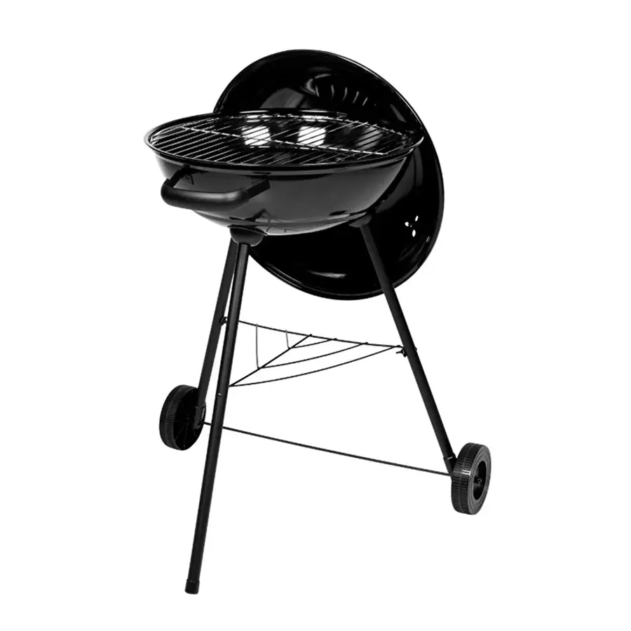 Kulvaravm Barbekü Mangal Ayaklı Kömürlü Mangal Kamp Mangalı Piknik Bahçe Mangal 44cm Çap Siyah