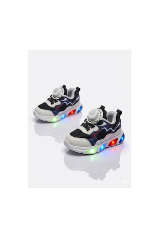 Cool Kids Kız Çocuğu Işıklı Pudra Yazlık Terletmez Kaydırmaz Koku Yapmaz Full Ortopedik Tarz Spor Lacivert