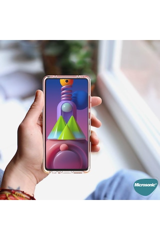Microsonic Samsung Uyumlu Galaxy M31s Kılıf 6 tarafı tam full koruma 360 Clear Soft