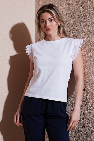 Fashion Friends Bayan T Shirt 25y0544k1 Beyaz Beyaz