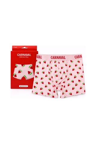 Carnaval Socks Karpuz Desenli Erkek Boxer Pamuklu Likralı Parlak Lastikli Kutulu Açık Pembe Çoklu