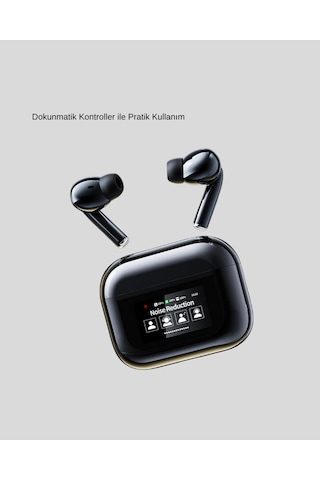 Mey İthalat Bluetooth 5.3 Anc Kablosuz Kulaklık Dokunmatik Kontrol, Dijital Ekran Ve Uzun Pil Ömr Diğer