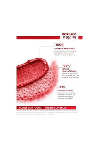 Koreaco Red Dragon Bubble Clay Yüz Maskesi / Tazelenme Parlaklık Nemli Ve İpeksi Köpüren Yüz Maskesi 100 Ml / Cild