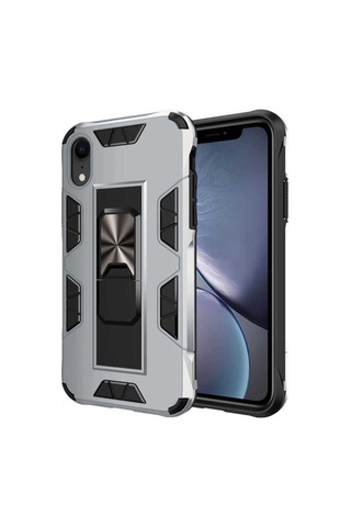 Apple Uyumlu iPhone Xr 6.1 Kılıf Zore Volve Kapak Gri