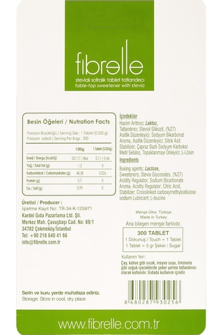 Fibrelle Stevialı Tablet Tatlandırıcı 300'lük Kutu