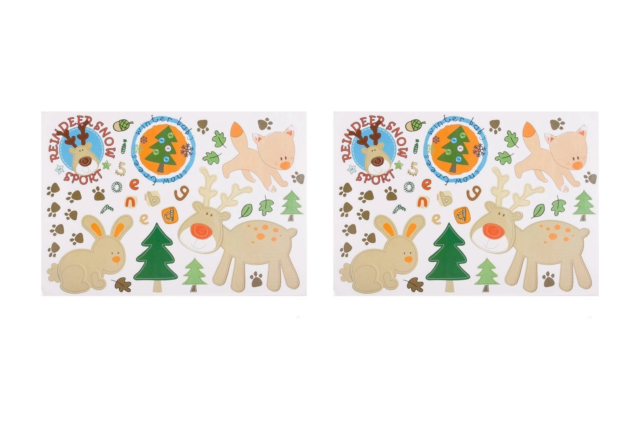 2 Adet Defter Sticker,laptop Sticker Ormanlı Desenli Pvc 48x33x0,5cm