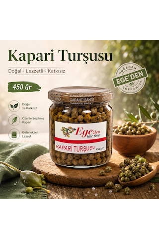 Egeden Her Yere Kapari Turşusu Doğal Ev Yapımı 450 G