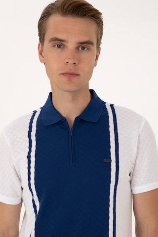 U.S. Polo Assn. Erkek Regular Fit Beyaz Polo Yaka Fermuarlı Tişört 50300814-VR013