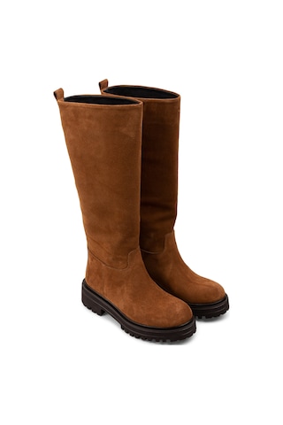 Deery Hakiki Süet Taba Rengi Kadın Çizme - E1071ztbae02 Taba