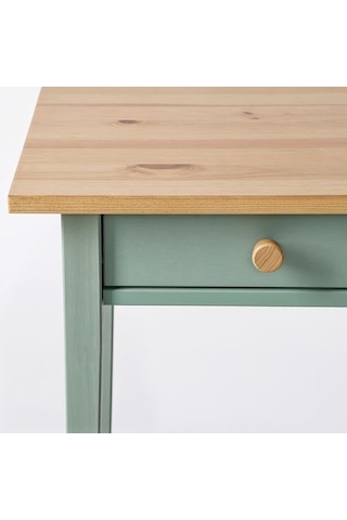 Ikea Hemnes Komodin, Gri-yeşil-açık Kahverengi Boyalı, 46x35 Cm