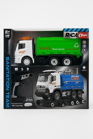 Ctoy Constructo Rc Sök-tak Çöp Kamyonu Usb Şarjlı 1:18 Mühendislik Oyuncak + 2.4 Ghz Kumanda Yeşil