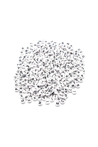 Harf Boncuk Elips Beyaz 6 Mm 250 Gr