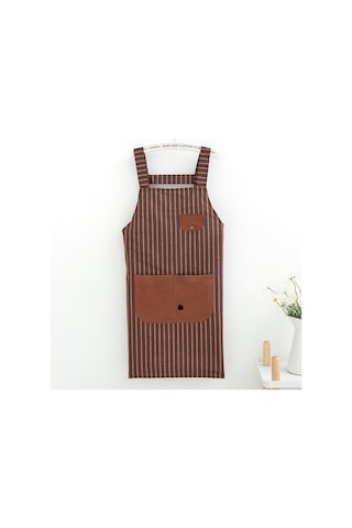 Moveevo Kahverengi Tam Pamuk Çift Cinsiyetli Apron - Mutfak, Çizim, Bahçe Çalışmaları İçin Dayanıklı Koruyucu Gömlek Diğer