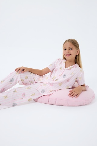 Rolypoly Kız Çocuk Pembe Gömlek Pijama Takım 5274-49705 Pembe