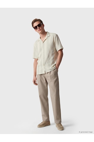 Lcw Vision Petrol Regular Fit Desenli Erkek Gömlek