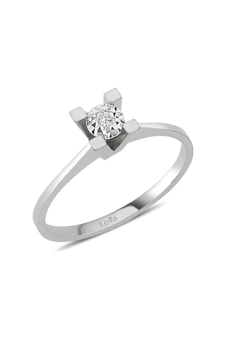 Lova 0,30 Karat Efektli Pırlanta Tektaş Yüzük - 1020293