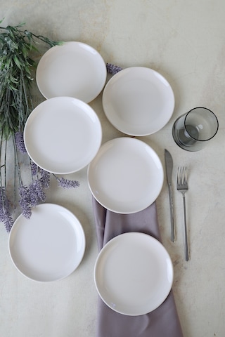 Keramika Beyaz Delta Pasta Tabağı 17 Cm 6 Adet 006 Beyaz