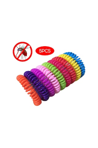 Vkemall Doğal Yağlı Sıcak Sırtlı Kovucu Bilezikler - 5 Adet - Çocuklu Aileler İçin - Su Geçirmez - 1.5m Koruma