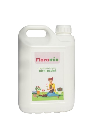 Floramix Çiçekli Bitkiler İçin Solucan Gübreli Bitki Besini - Vitamini 5 L